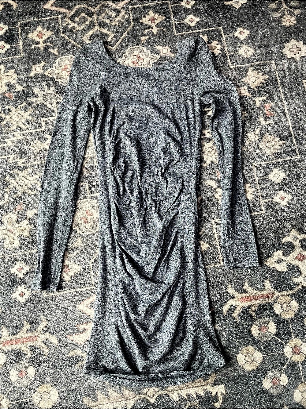 Express Ruched Mini Dress in Gray